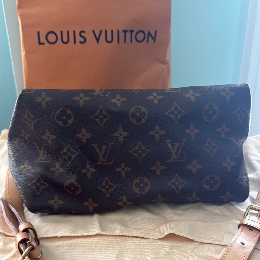 Louis Vuitton Monogram Crossbody in Brown with Tan and Gold Accents